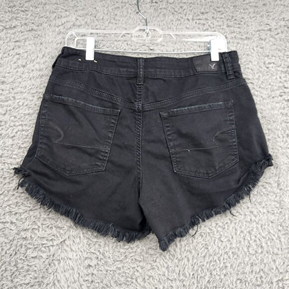 American Eagle Outfitters Shorts Womens 10 Black Hi-Rise Festival Cut Off Jorts - Picture 8 of 10